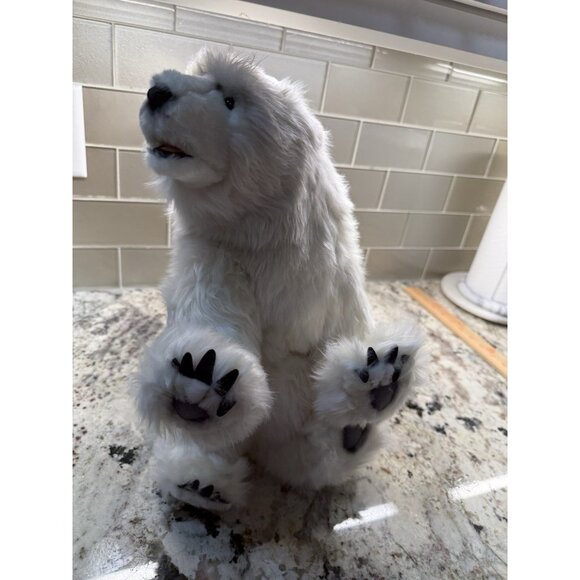 VTG Hansa  Realistic Standing  Sitting Polar Bear Stuffed Animal Rare HTF Nos - Picture 15 of 16